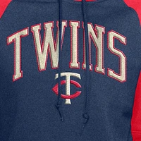 Women's New Era  Navy Minnesota Twins Cooperstown Collection Cropped Raglan Pullover Hoodie