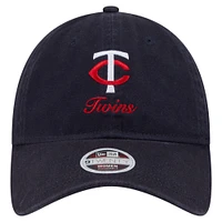Women's New Era  Navy Minnesota Twins Preppy Team 9TWENTY Adjustable Hat