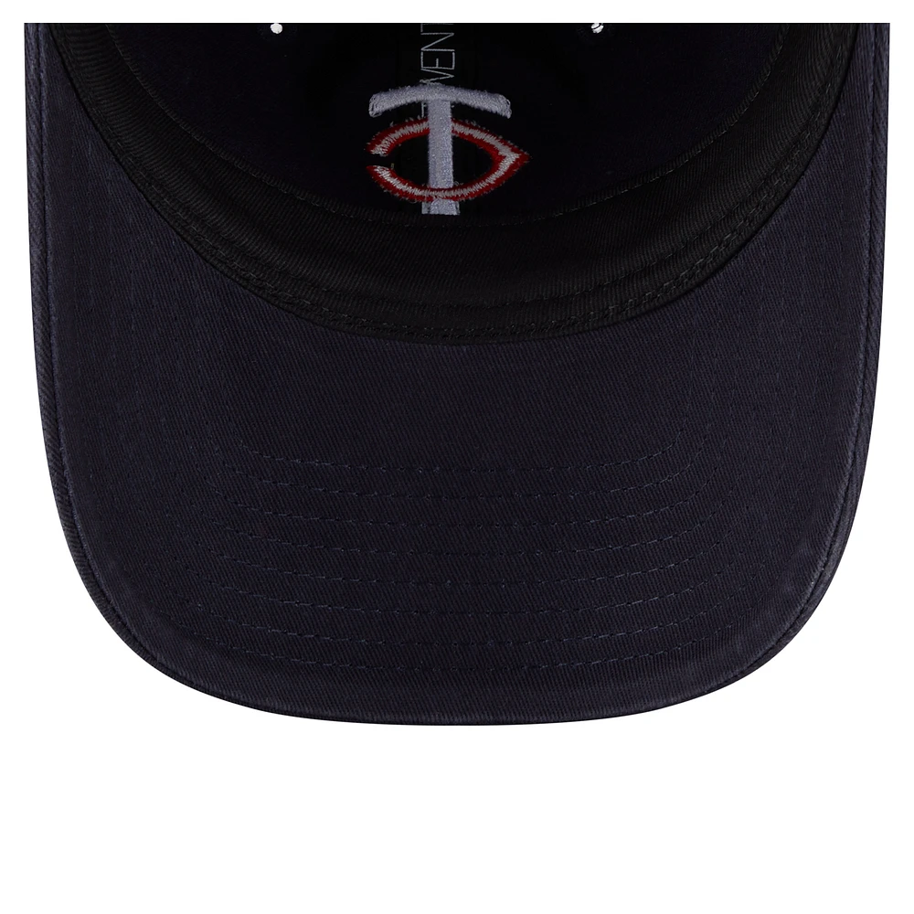 Women's New Era  Navy Minnesota Twins Preppy Team 9TWENTY Adjustable Hat
