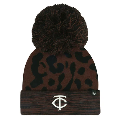 Women's '47 Brown Minnesota Twins Rosette Cuffed Knit Hat with Pom