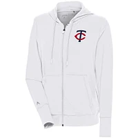 Women's Antigua  White Minnesota Twins Moving Full-Zip Jacket