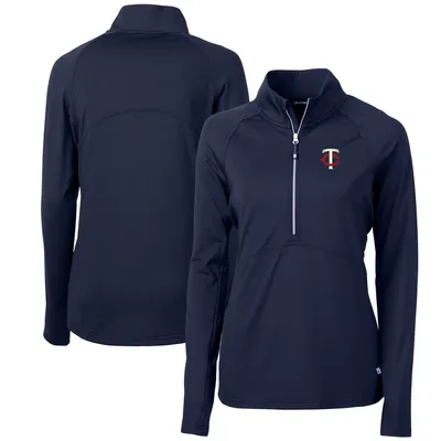 Minnesota Twins Cutter & Buck Women's Adapt Eco Knit Stretch Half-Zip Logo Pullover Top