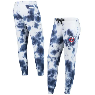 Minnesota Twins DKNY Sport Women's Melody Tie-Dye Jogger Pants - White/Navy