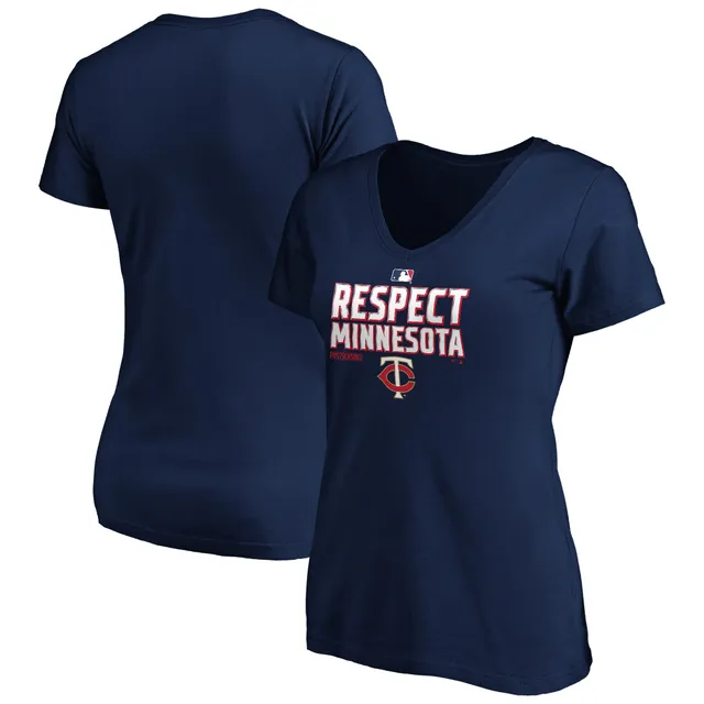 Seattle Mariners Fanatics Branded Women's Wordmark V-Neck Tri-Blend T-Shirt  - Heathered Navy