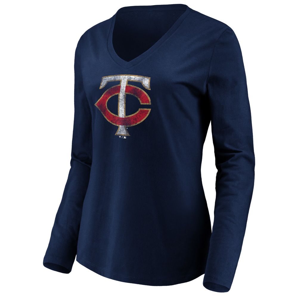 Minnesota Twins Youth Distressed Logo T-Shirt - Navy Blue