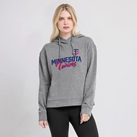 Women's Fanatics Heather Gray Minnesota Twins Script Favorite Lightweight Pullover Hoodie