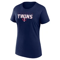 T-shirt Lean bleu marine pour femme des Twins du Minnesota Fanatics