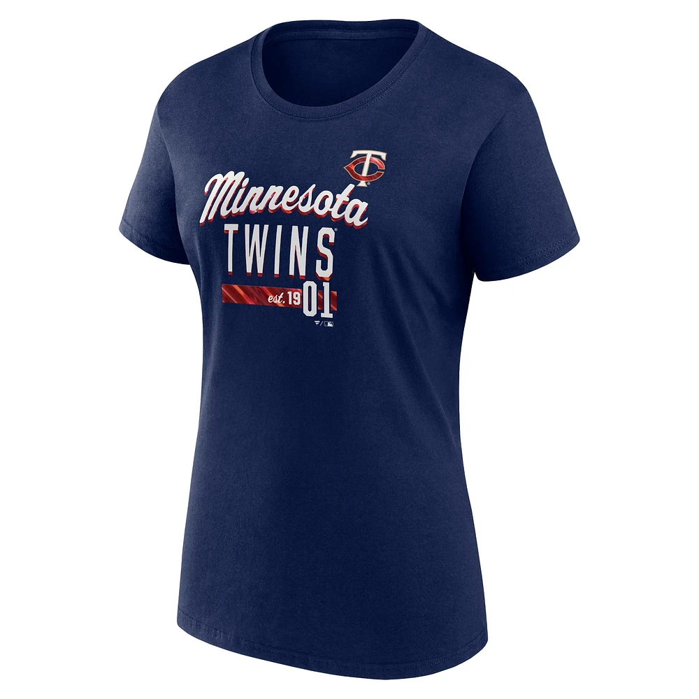 Women's Fanatics Navy Minnesota Twins Logo Fitted T-Shirt