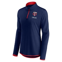 Veste à quart de zip Fanatics Navy Minnesota Twins Worth The Drive pour femmes