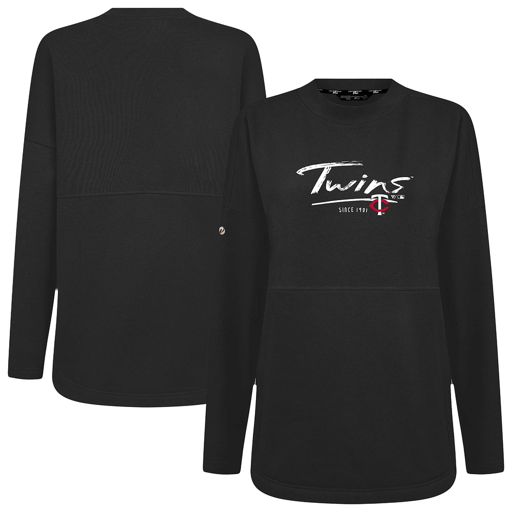 Women's Levelwear Black Minnesota Twins Accolade Beaudry Express Pullover Sweatshirt