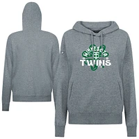 Women's Levelwear  Gray Minnesota Twins St. Patrick's Day Adorn Shamrock Pullover Hoodie