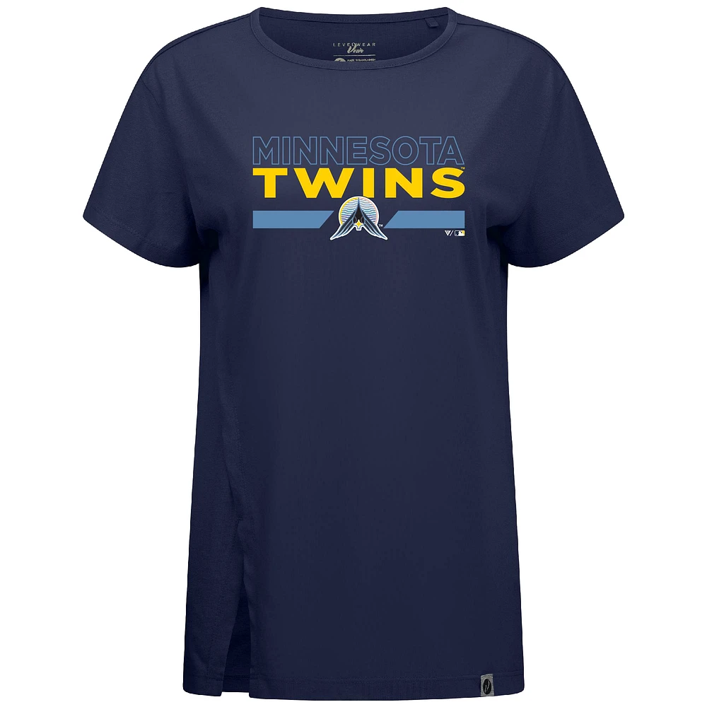 Women's Levelwear  Navy Minnesota Twins City Connect Influx No Hitter T-Shirt
