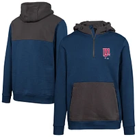 Women's Levelwear Navy Minnesota Twins Cooperstown Collection Chicane Core Logo Quarter-Zip Pullover Hoodie