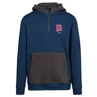 Women's Levelwear Navy Minnesota Twins Cooperstown Collection Chicane Core Logo Quarter-Zip Pullover Hoodie