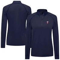 Haut à glissière quart de tour Kinetic Insignia Core Raglan bleu marine pour femme des Twins du Minnesota Levelwear