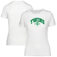 Women's Levelwear White Minnesota Twins St. Patrick's Day Maddox Plaid T-Shirt