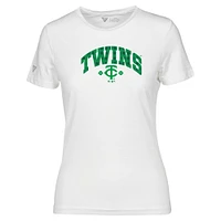 Women's Levelwear White Minnesota Twins St. Patrick's Day Maddox Plaid T-Shirt