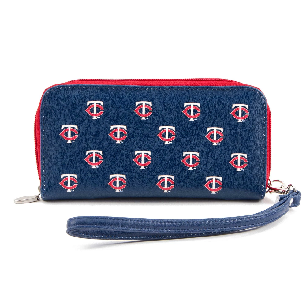 Portefeuille zippé à poignet Minnesota Twins pour femme