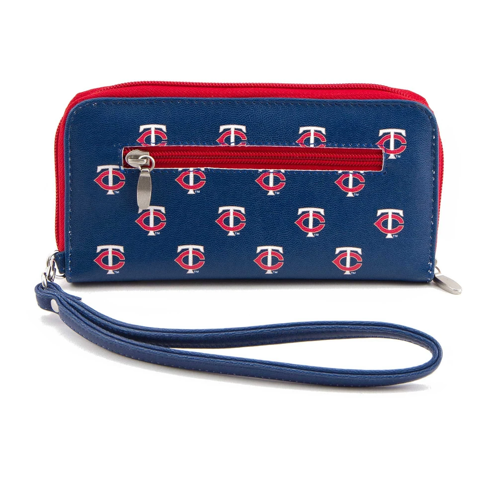 Portefeuille zippé à poignet Minnesota Twins pour femme