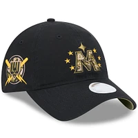 Casquette ajustable 9TWENTY pour la Journée des Forces armées 2024 des Minnesota Twins New Era noire pour femme