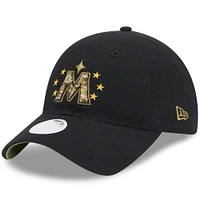 Casquette ajustable 9TWENTY pour la Journée des Forces armées 2024 des Minnesota Twins New Era noire pour femme