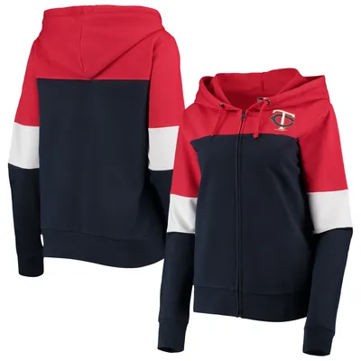 Women's New Era Red St. Louis Cardinals Colorblock Full-Zip Hoodie Size: Extra Small