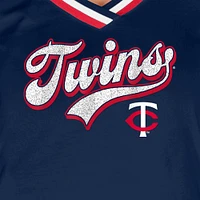 Women's New Era Navy Minnesota Twins Gameday Raglan V-Neck T-Shirt