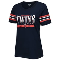 Women's New Era Navy Minnesota Twins Team Stripe T-Shirt