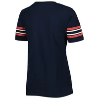 T-shirt à rayures pour femme Minnesota Twins Team New Era bleu marine