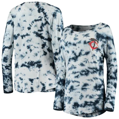 Minnesota Twins New Era Women's Tie-Dye Long Sleeve T-Shirt - Navy