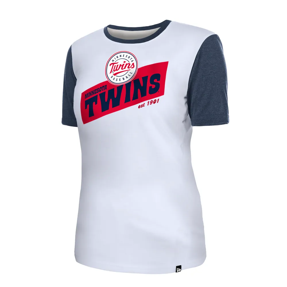 Women's New Era White Minnesota Twins Colorblock T-Shirt