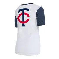 T-shirt femme New Era blanc à couleurs contrastées Minnesota Twins