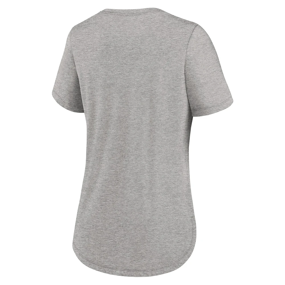 Women's Nike Heather Gray Minnesota Twins Script Tri-Blend T-Shirt