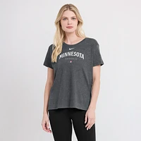 Women's Nike Minnesota Twins Heather Charcoal Authentic Collection Early Work Tri-Blend T-Shirt