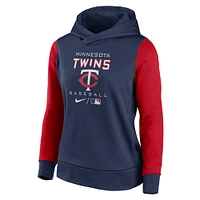 Women's Nike Navy/Red Minnesota Twins Authentic Collection Pullover Hoodie