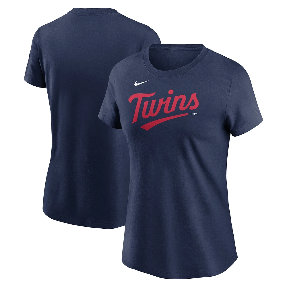 T-shirt Nike Minnesota Twins 2023 Wordmark pour femme - Bleu marine