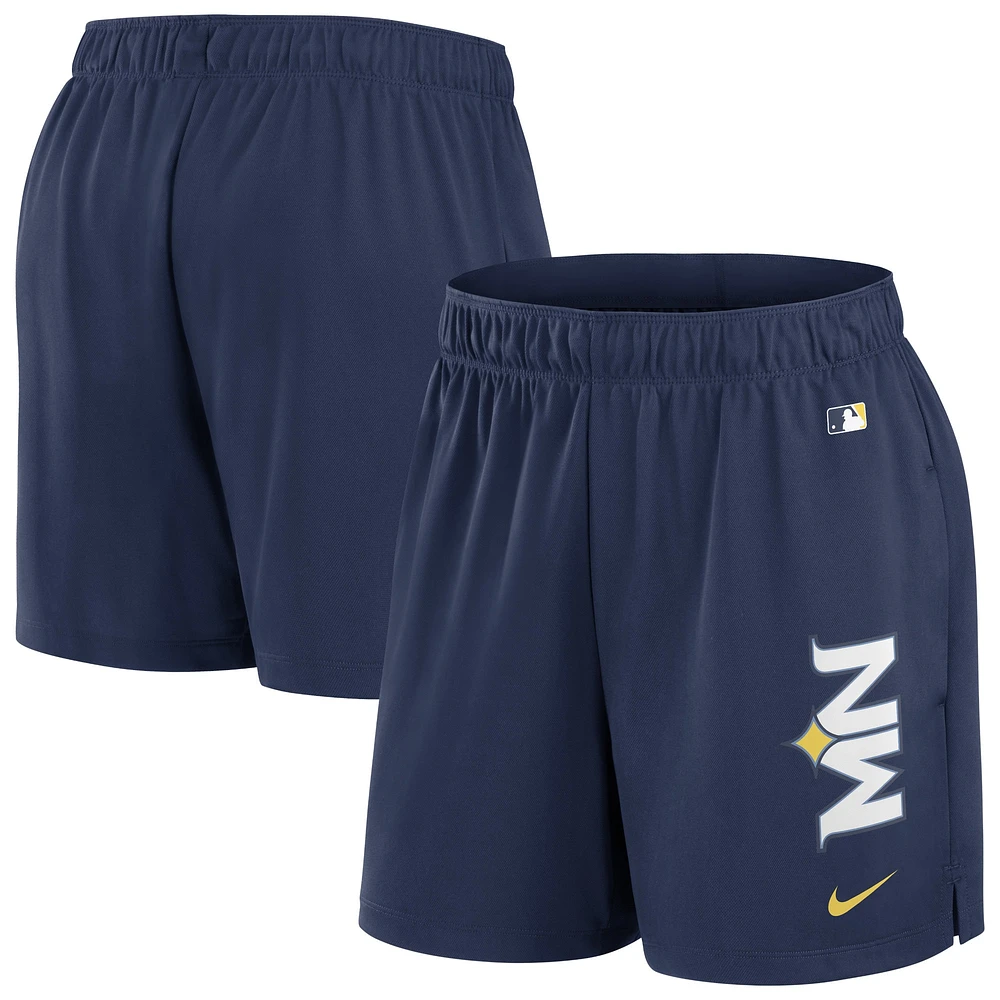 Women's Nike Navy Minnesota Twins 2024 City Connect Authentic Collection Knit Shorts