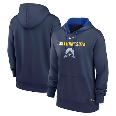 Sweat à capuche Nike bleu marine Minnesota Twins Authentic Collection City Connect Performance pour femme