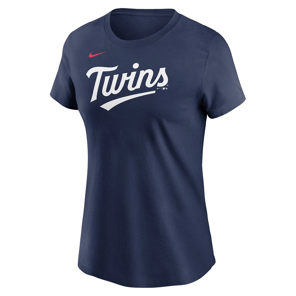 T-shirt Nike bleu marine avec logo Fuse des Minnesota Twins pour femme