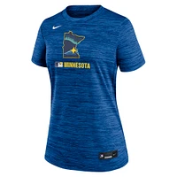 Women's Nike Royal Minnesota Twins Authentic Collection City Connect Velocity Performance T-Shirt