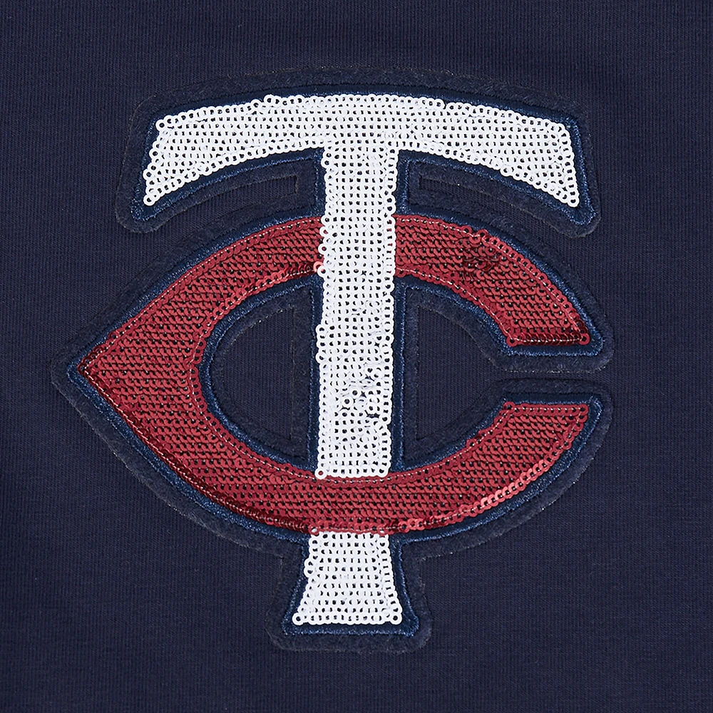 Women's Pro Standard  Navy Minnesota Twins Game Day Classics Baby Doll Cropped T-Shirt