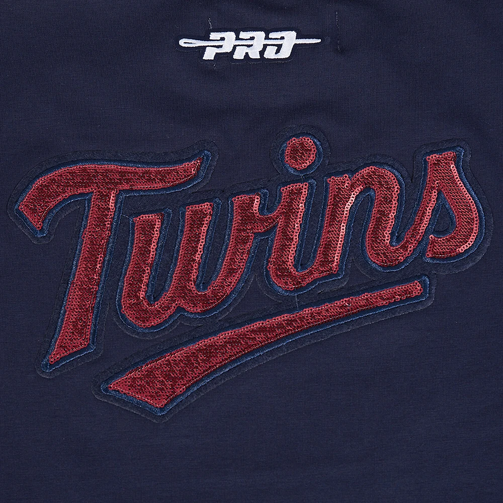 Women's Pro Standard  Navy Minnesota Twins Game Day Classics Baby Doll Cropped T-Shirt