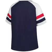 Women's Profile  Navy Minnesota Twins Plus Sized Arched Notch Neck T-Shirt