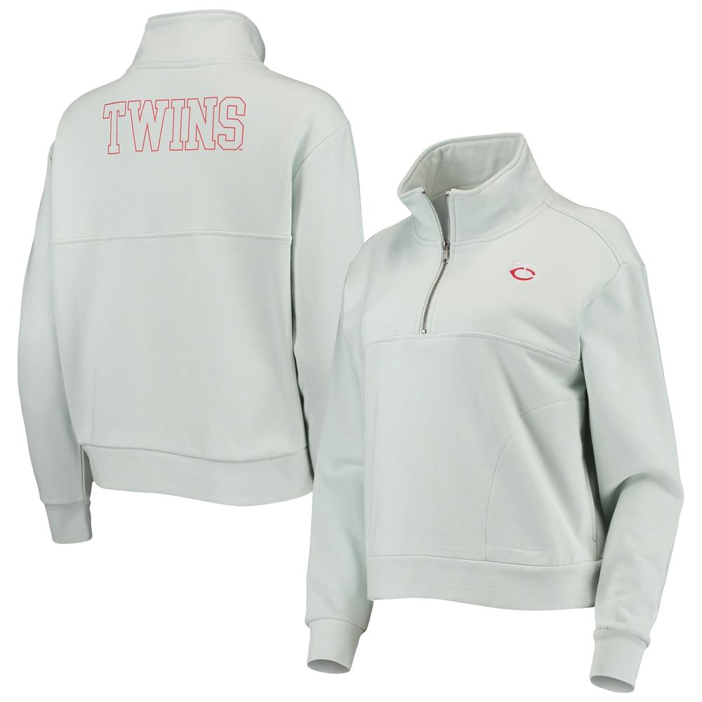 Women's The Wild Collective Light Blue Minnesota Twins Two-Hit Quarter-Zip Pullover Top