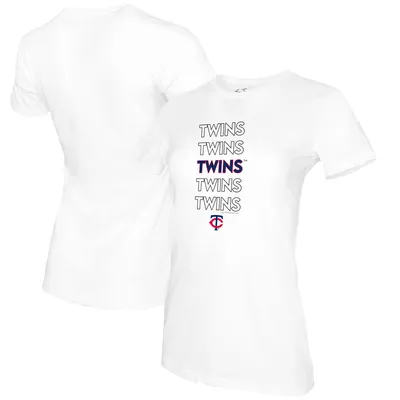 Minnesota Twins Tiny Turnip Women's Stacked T-Shirt - White