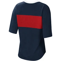 T-shirt à col cranté pour femmes Touch Navy/Red Minnesota Twins Lead Off