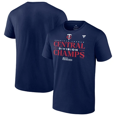 T-shirt pour vestiaire des champions de la division centrale AL 2023 Minnesota Twins marine Fanatics jeunes