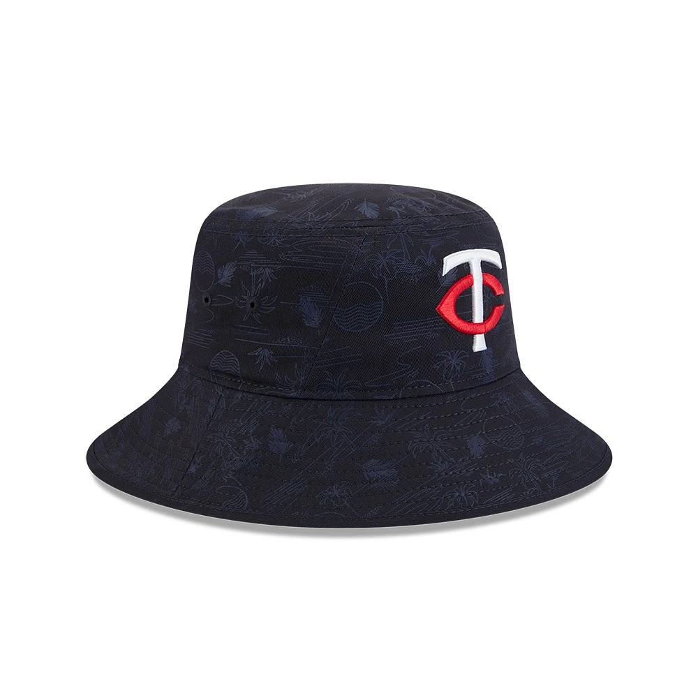 Youth New Era  Navy Minnesota Twins 2025 Spring Training All Over Print Bucket Hat