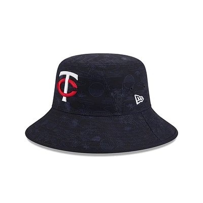 Youth New Era  Navy Minnesota Twins 2025 Spring Training All Over Print Bucket Hat