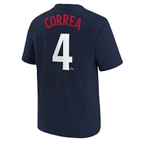 T-shirt Nike Carlos Correa bleu marine avec nom et numéro de joueur des Minnesota Twins